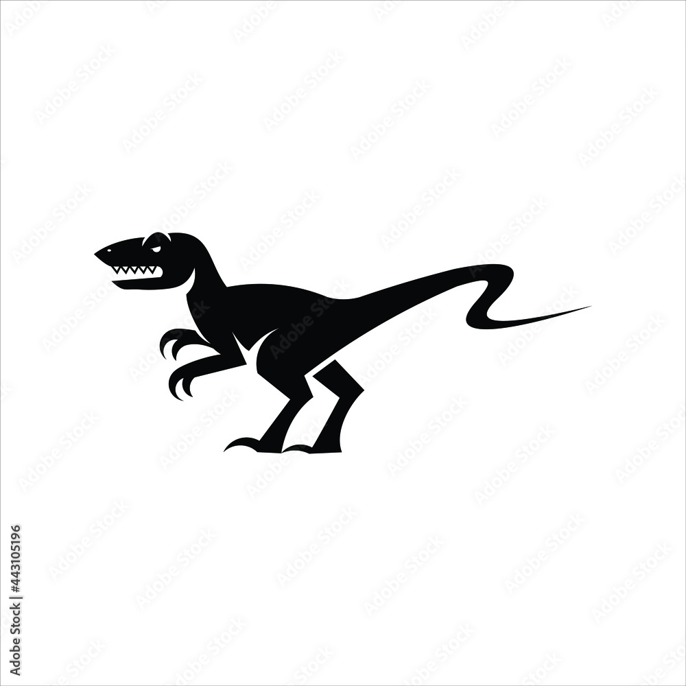 Dinosaur Raptor Ancient Prehistoric Animal Vector, Beast Reptile Monster Illustration Graphic Design Element