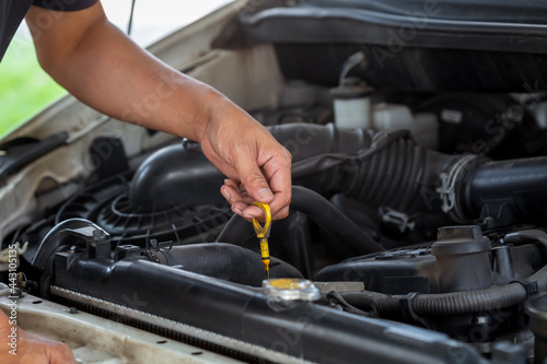 mechanic changing engine