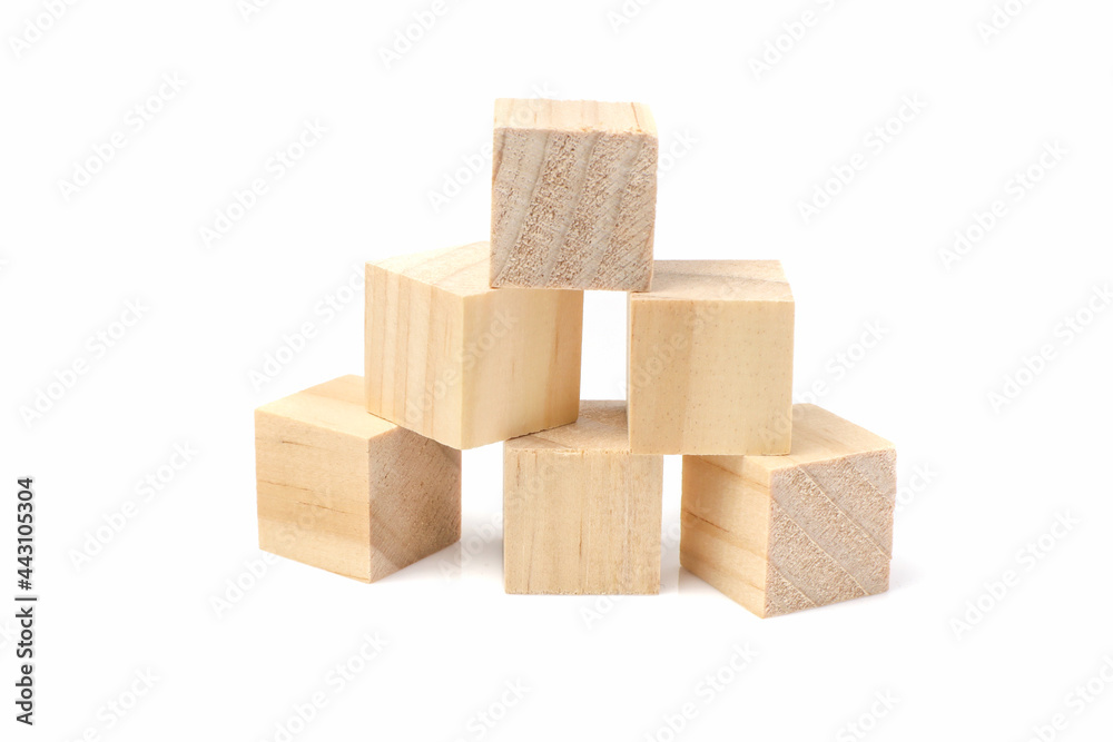 wooden geometric cube block, isolated wooden geometric cube block, isolated
