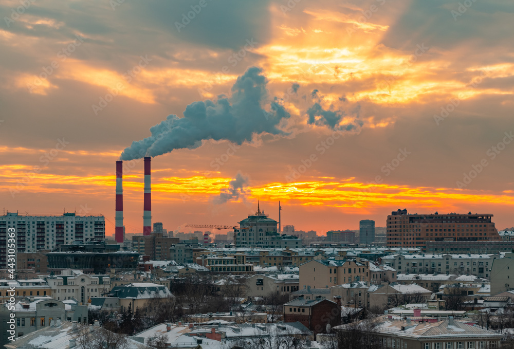 Moscow Factory Sunset