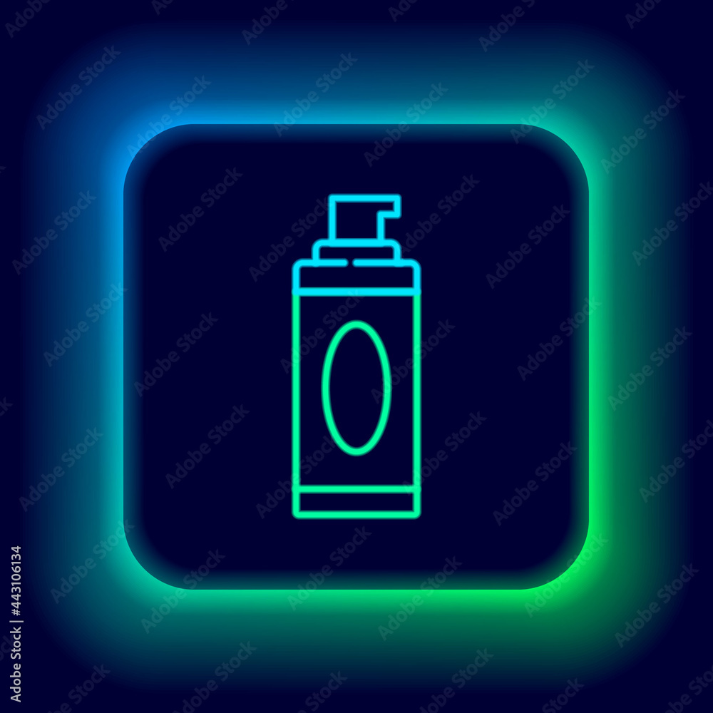 Glowing neon line Shaving gel foam icon isolated on black background. Shaving cream. Colorful outline concept. Vector Glowing neon line Shaving gel foam icon isolated on black background. Shaving cream. Colorful outline concept. Vector