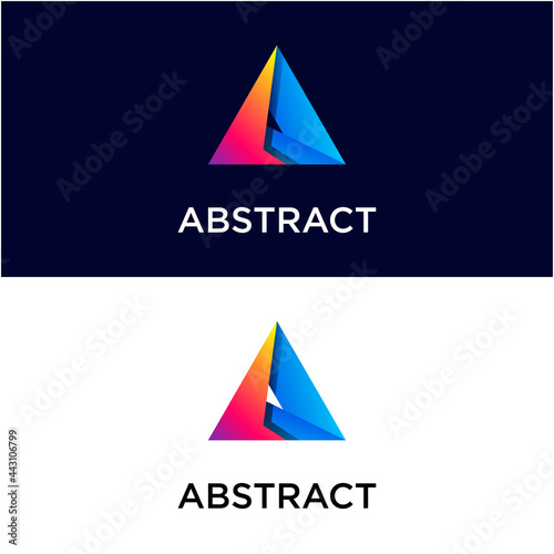 Abstract Triangle Gradient Logo Template simple and colorful is perfect for your business symbol