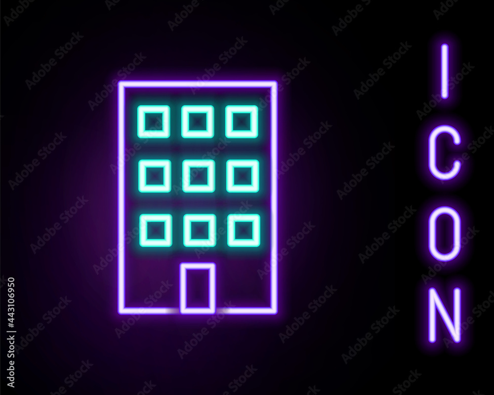 Glowing neon line House icon isolated on black background. Home symbol. Colorful outline concept. Vector Glowing neon line House icon isolated on black background. Home symbol. Colorful outline concept. Vector