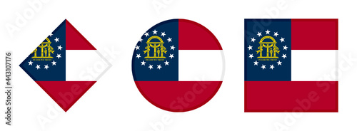 georgia state flag icon set. isolated on white background 