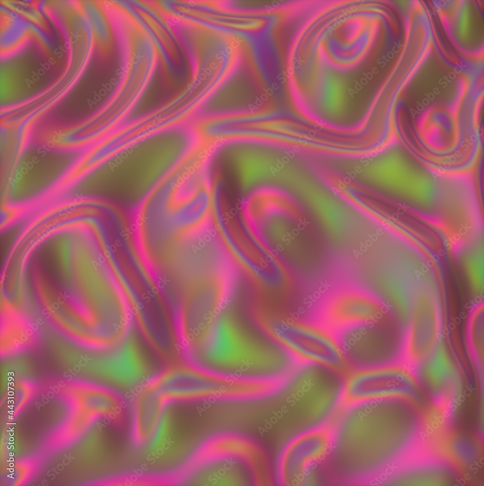 Obraz premium 3D illustration of holographic foil. Iridescent abstract background.