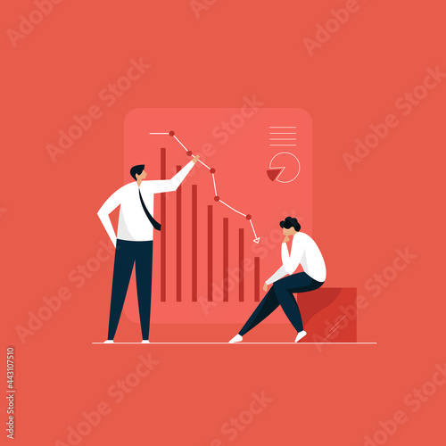 financial crisis concept, businessmen analyzing market fall