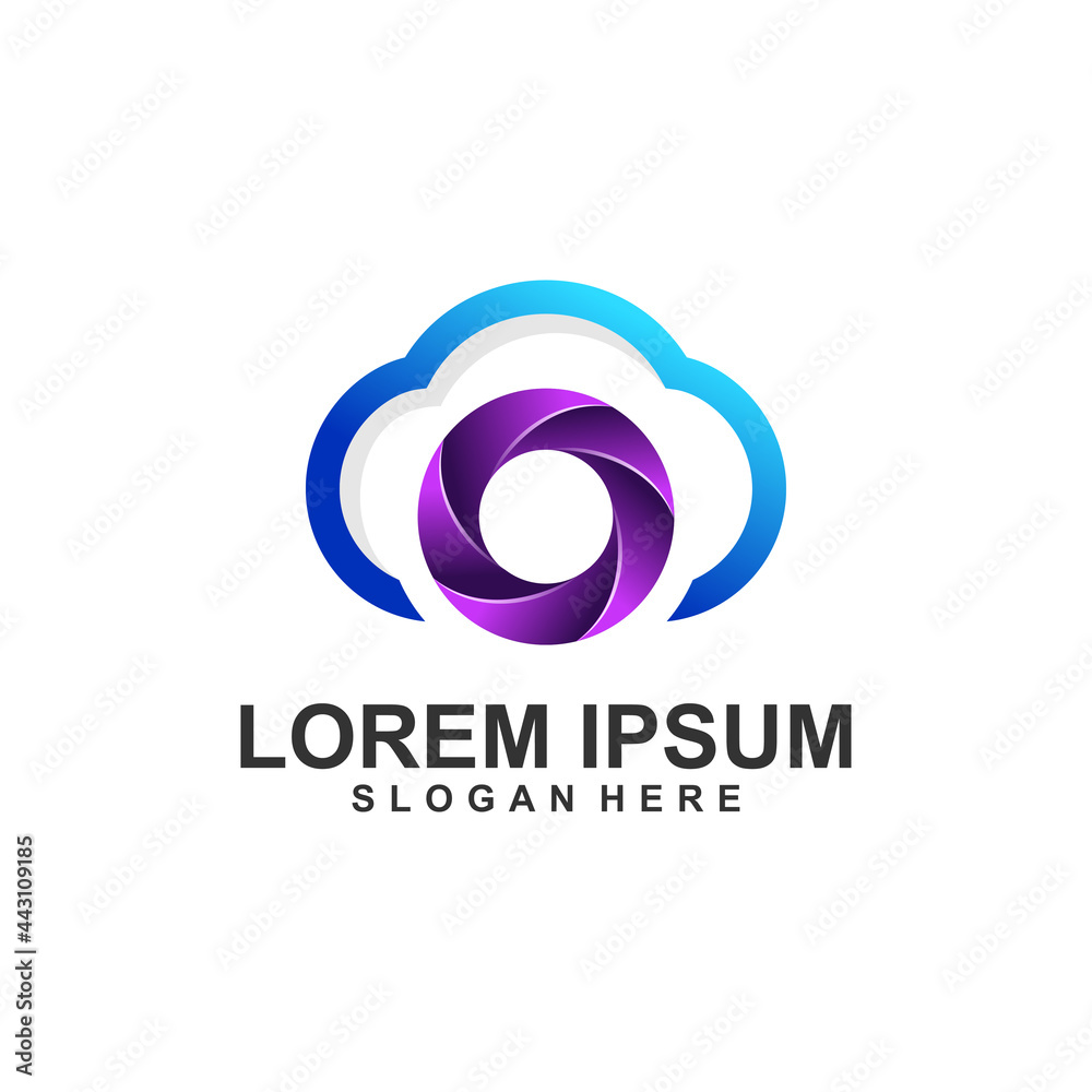 Obraz premium Cloud camera logo template simple and colorful is perfect for your business symbol