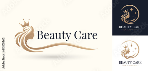 beauty hair queen logo design