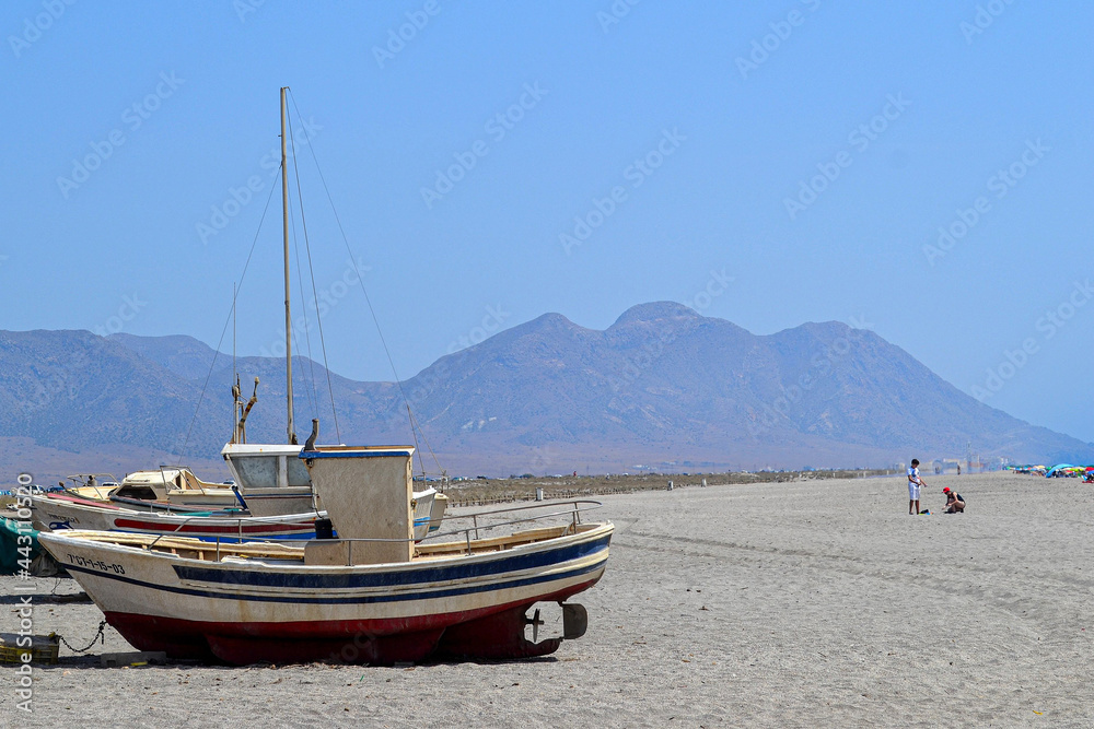 small fishing boat in the beach