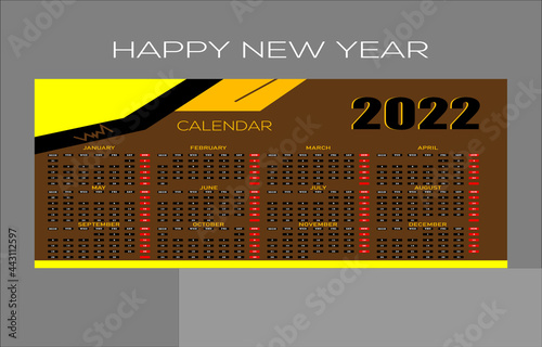 Creative beautiful calendar design 2022