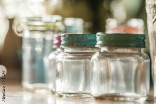 Εκτύπωση καμβά Close-up of empty preserving jars