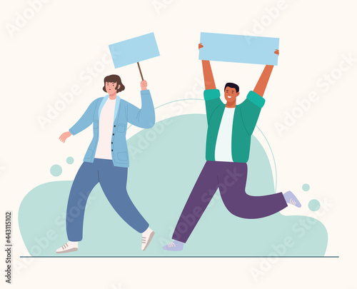 activists protesting with banners