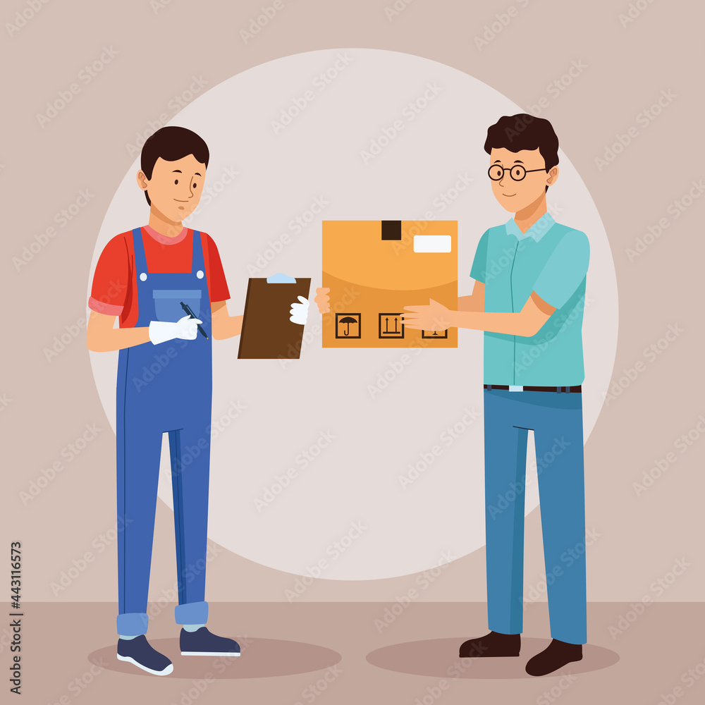 customer and logistic worker customer and logistic worker