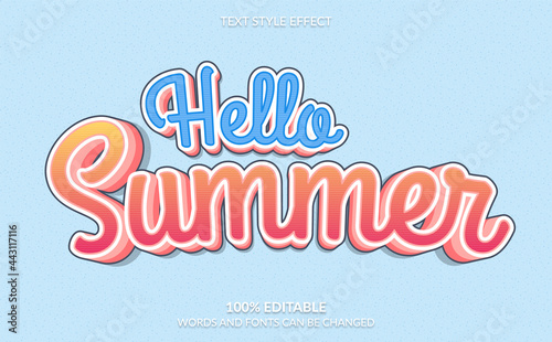 hello summer text style effect