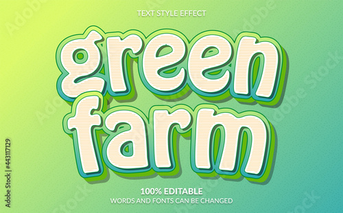 green farm text style effect