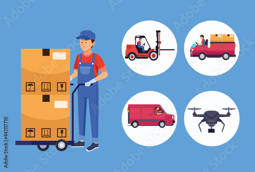 four logistic workers