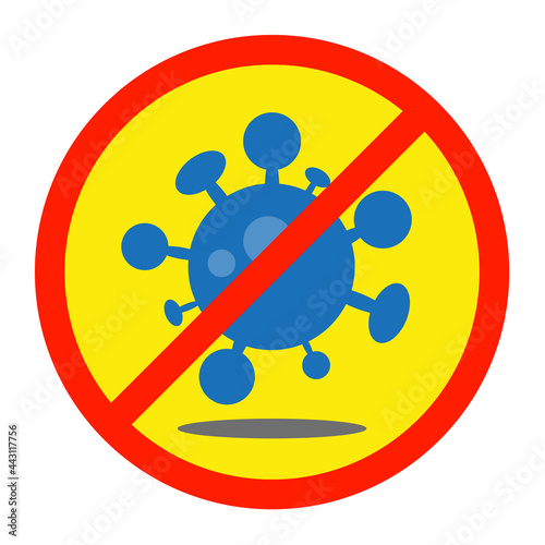 Striking symbol showing the prevention of corona or covid19 virus. Vector illustration.