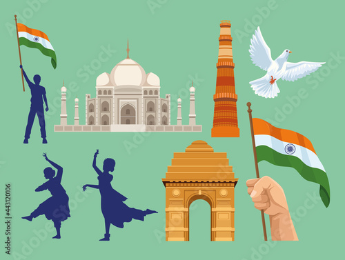 eight independence india icons