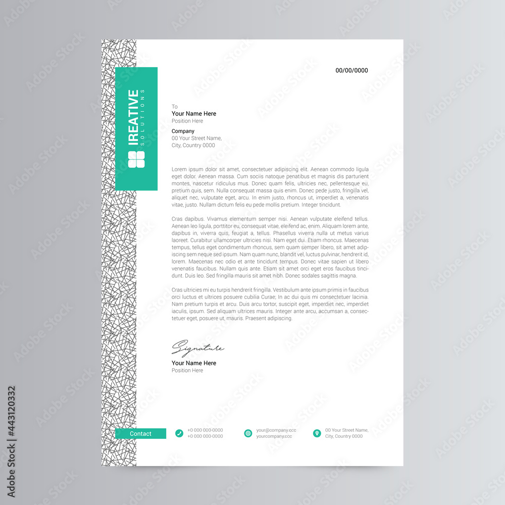 Clean and Modern Letterhead Template Design	
