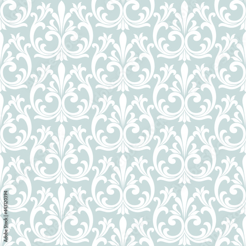 floral baroque damask pattern element A seamless gray and white ornament vector background. for wallpapers, textile, wrapping. Exquisite
