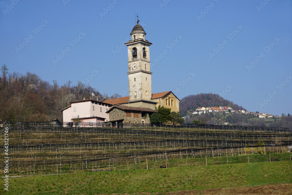 church in the village of the mountains of Sessa, Ticino