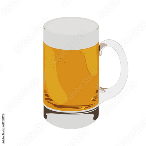Beer Mug Illustration on White Background