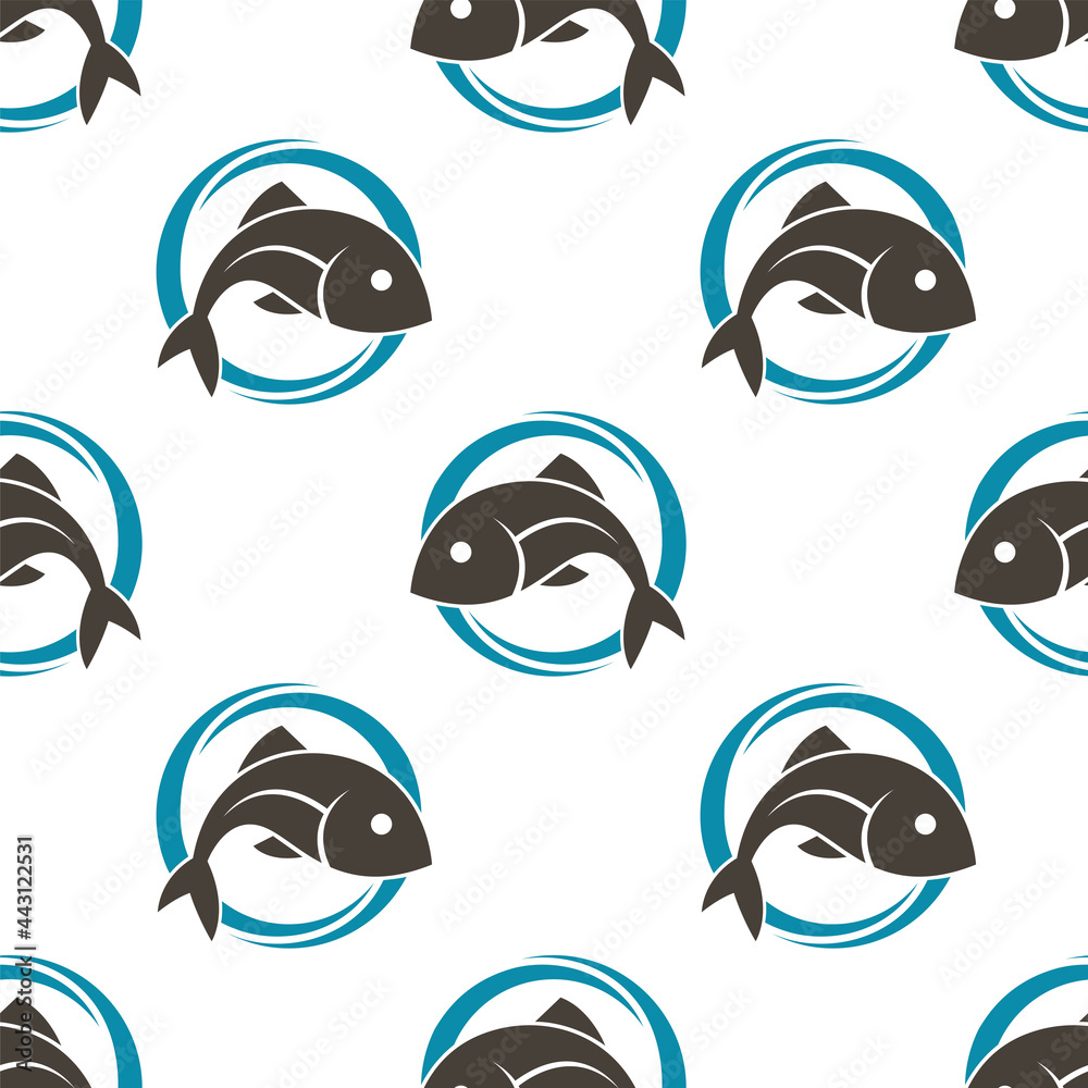 seamless pattern with fish on white background seamless pattern with fish on white background