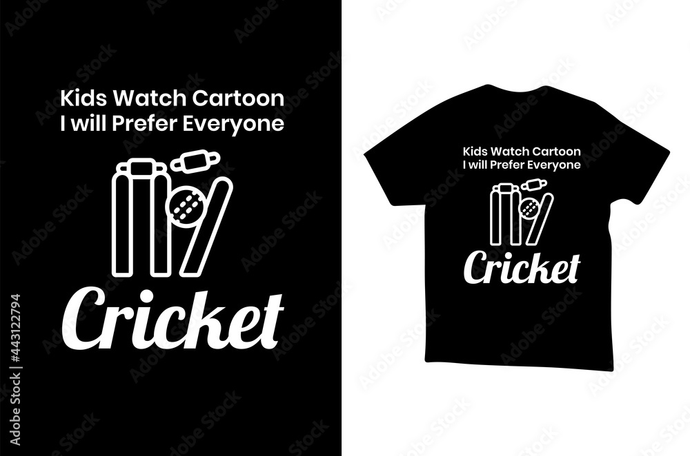 CRICKET TSHIRT DESIGN TEMPLATE, BLACK WHITE CRICKET TSHIRT DESIGN