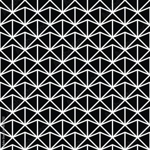 Abstract geometric seamless pattern. black and white art deco diamond rays vector background.