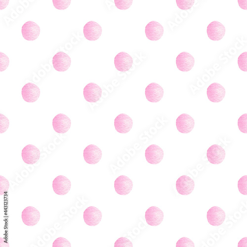 Obraz na płótnie Watercolor pink candy drops seamless pattern. Hand painted digital paper. w salonie