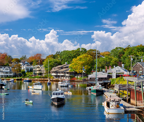 Fishing boats docked in Perkins Cove, Maine, USA photo