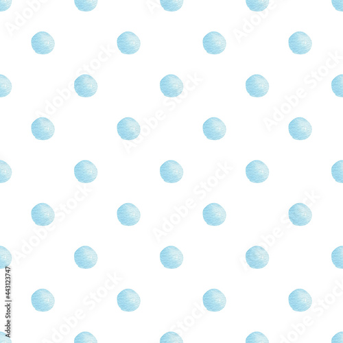 Obraz na płótnie Watercolor blue candy drops digital paper. Hand painted seamless pattern. w salonie