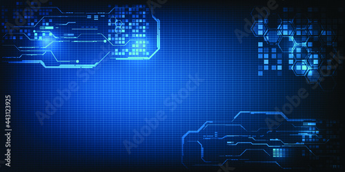 Abstract dark blue modern tech futuristic design for artwork and background.Vector illustrations.