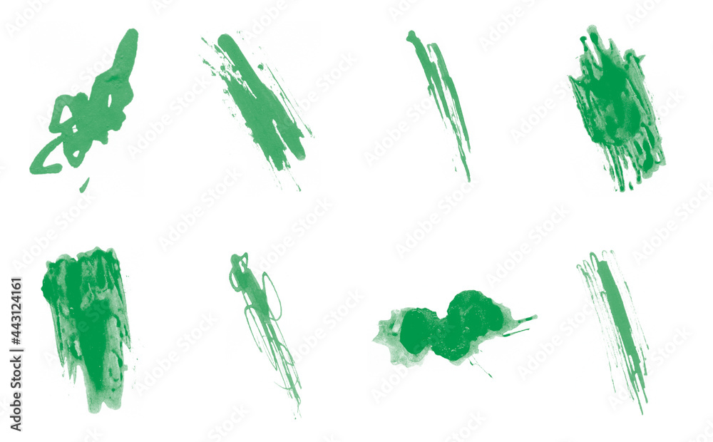 Green paint brushes on white background. Abstract paint brush for art design Green paint brushes on white background. Abstract paint brush for art design