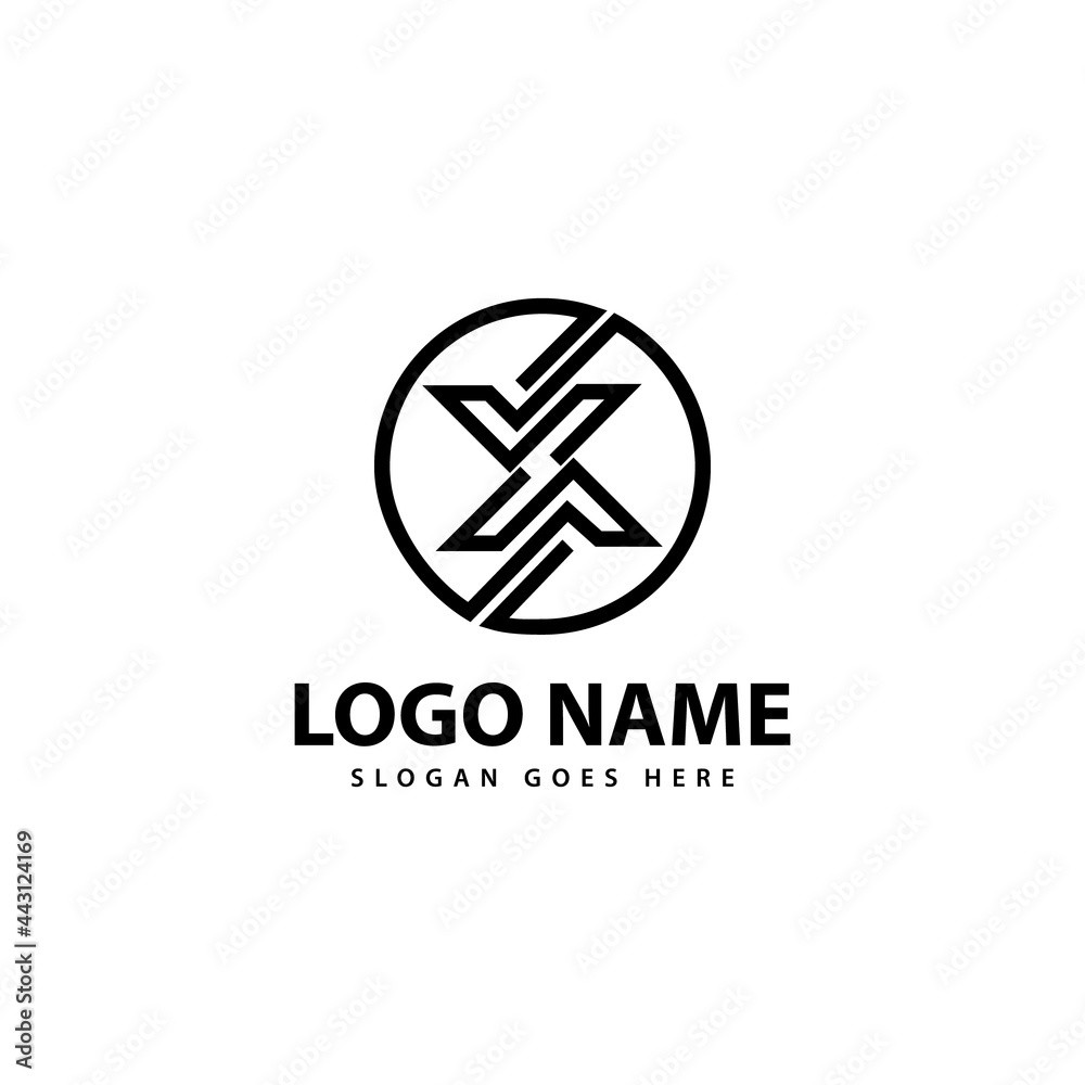 Abstract linear letter mark x logo design isolated on white background Abstract linear letter mark x logo design isolated on white background