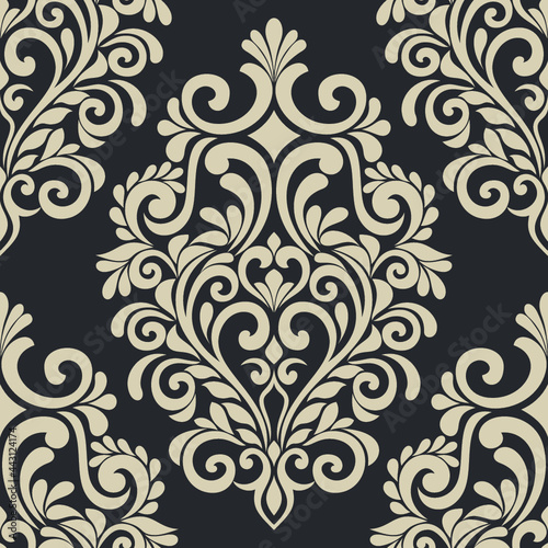 Abstract damask seamless pattern. baroque texture floral ornament. graphic vector background.