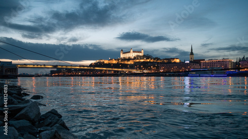 Canvas Print Blue hour in Bratislava