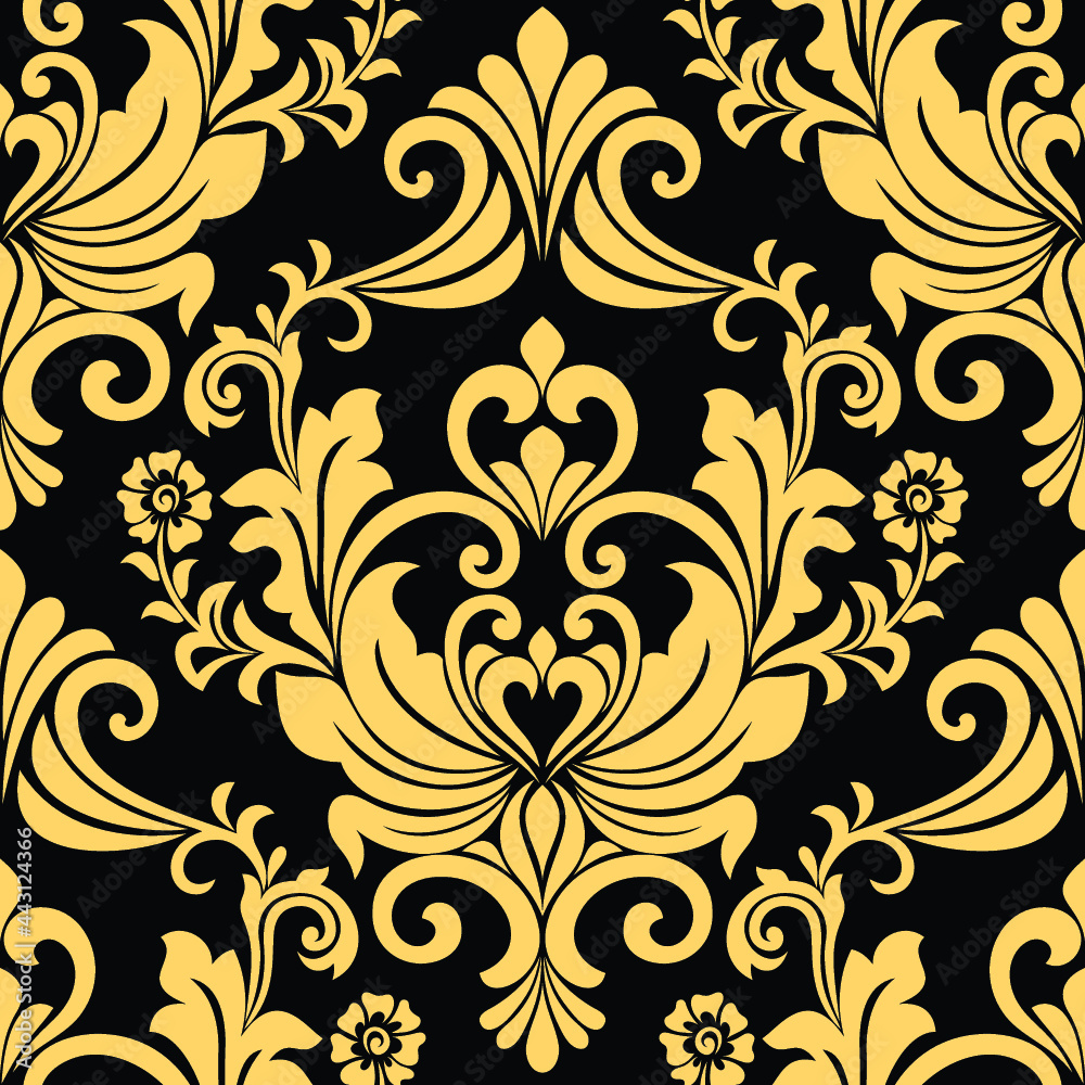 Damask seamless pattern. floral design element vector background.