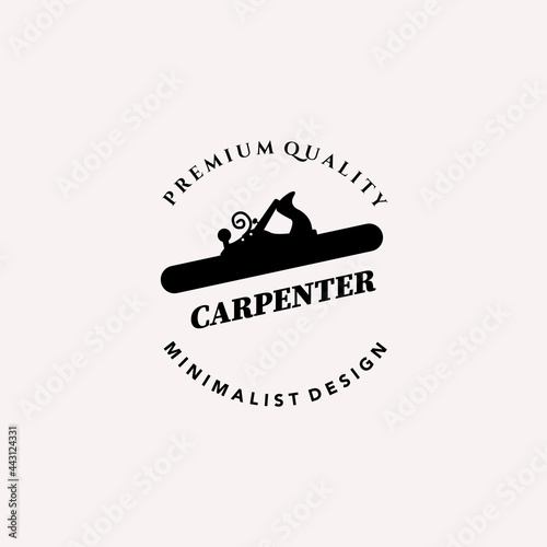 carpenter vintage icon minimalist vector logo illustration design wood