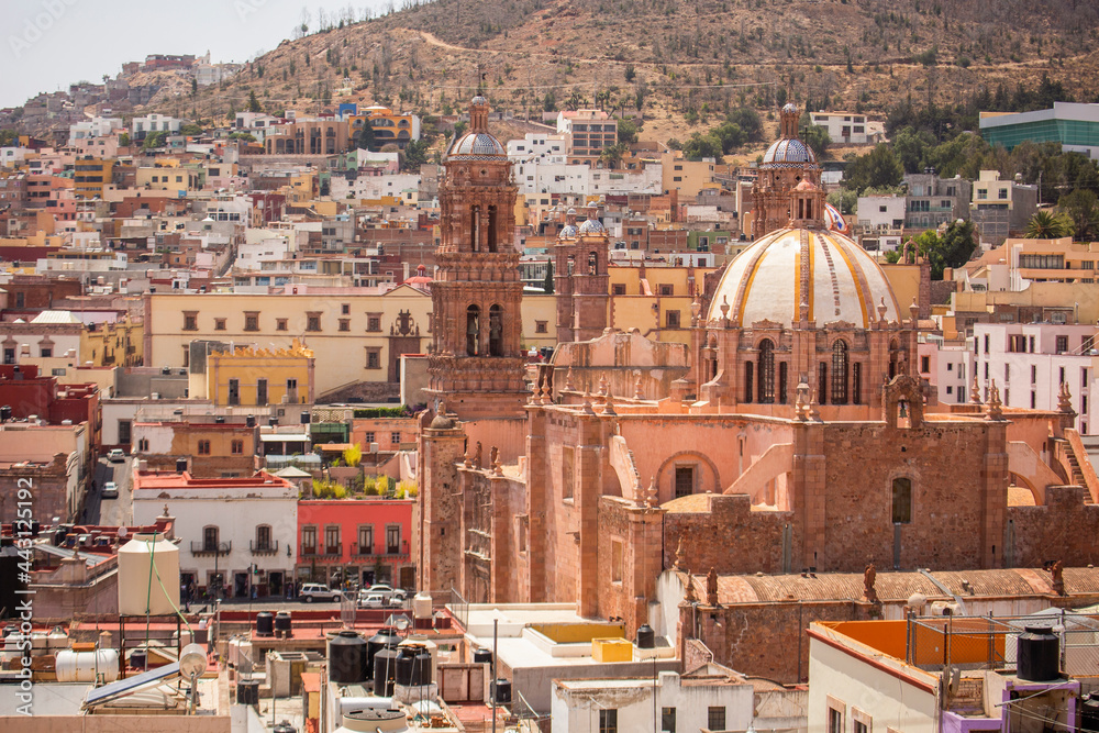 Daytime view of the urban skyline of Zacatecas City, Zacatecas, Mexico.