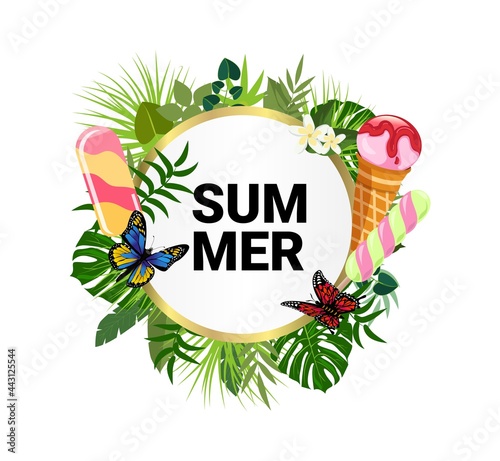 Happy National Ice Cream Day Poster. Sweet cold dessert greeting card. Chocolate ice cream holiday celebration banner.