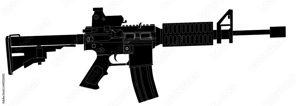 rifle isolated on white Stock Vector | Adobe Stock