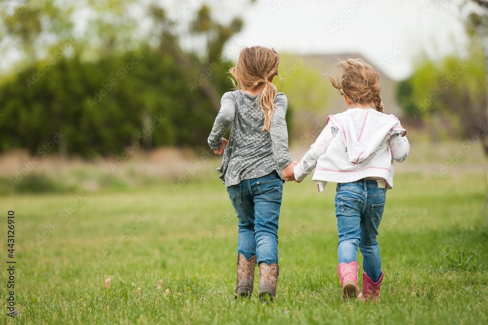 Girl Picking Flowers Blue Bells Girl Holding Hands Girl Picking Flowers Blue Bells Girl Holding Hands
