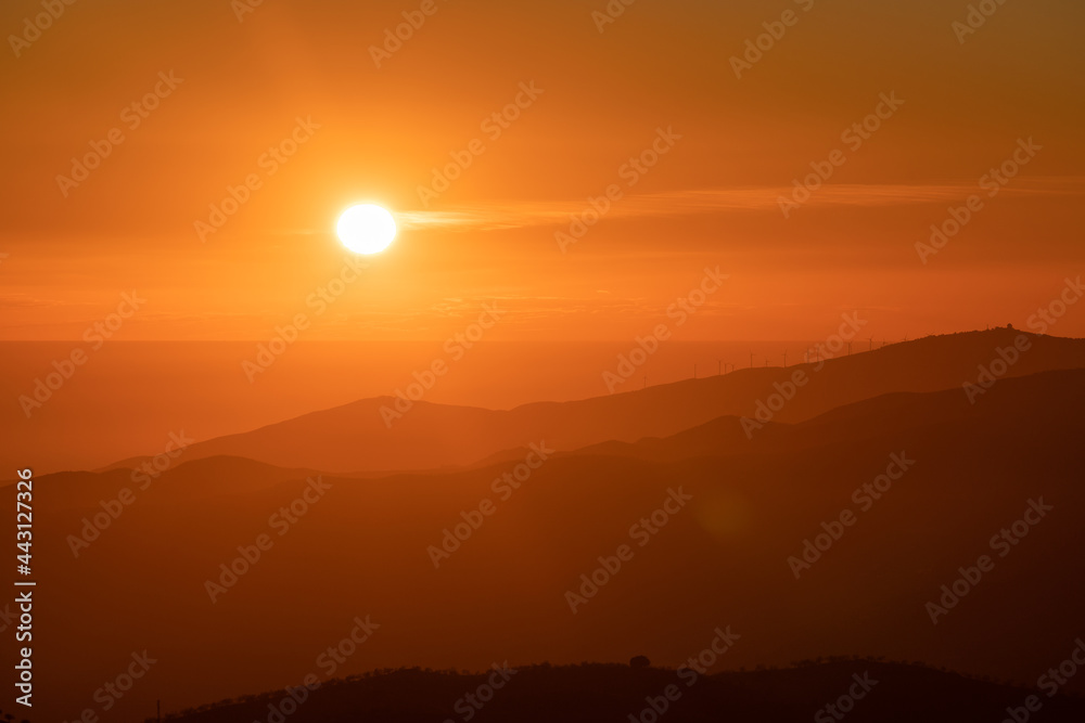 sunset in the mountains in southern Spain sunset in the mountains in southern Spain