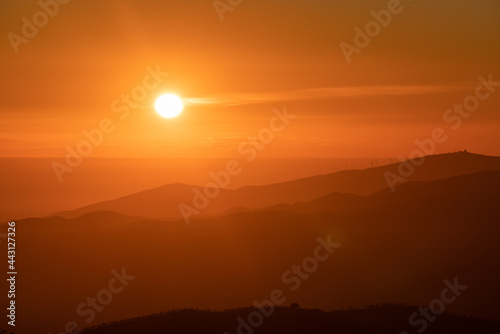 sunset in the mountains in southern Spain