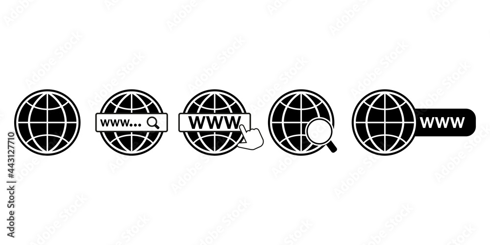 Website icon set. Www icons collection. Internet icon. Website icon set. Www icons collection. Internet icon.