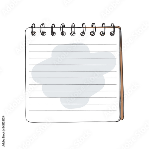 notebook brown cover hand drawn art vector illustration