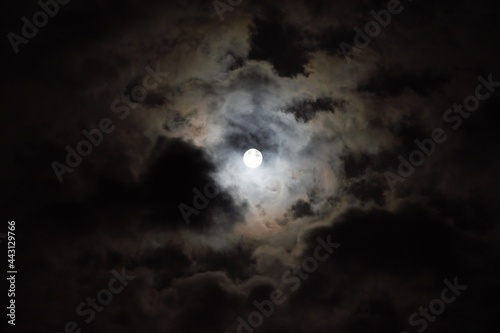 full moon and clouds