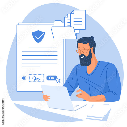 Electronic signature. Vector illustration.
