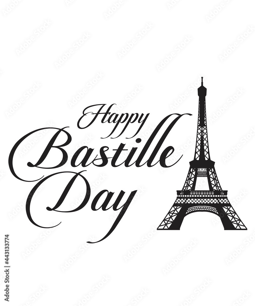 Happy bastille day svg design